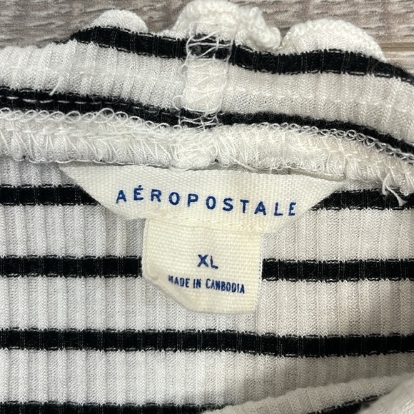 Aeropostale Long Sleeve Off The Shoulder Ribbed Knit Striped Top XL - Picture 10 of 15